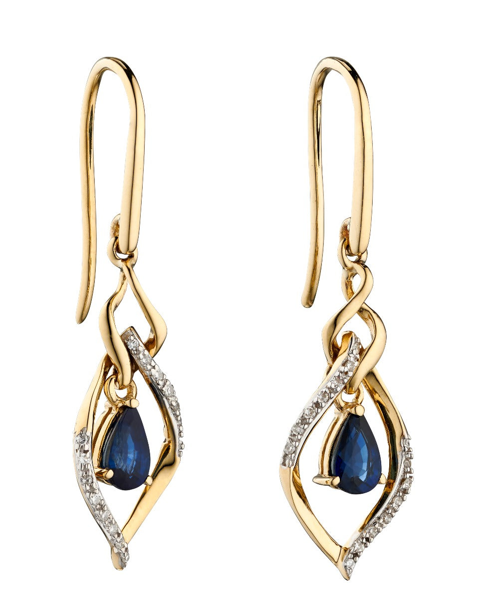Elements Gold Double Drop Open Marquise Earrings