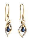 Elements Gold Double Drop Open Marquise Earrings