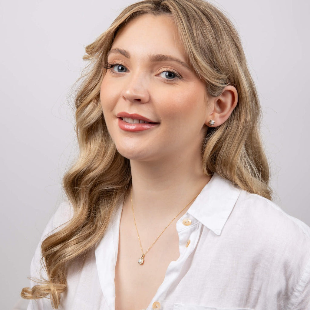 Elements Gold Semi-Precious Earrings with Diamond Surround
