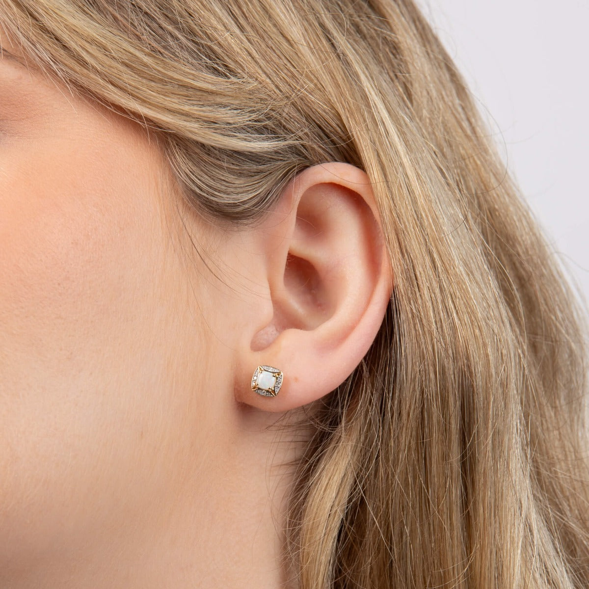 Elements Gold Semi-Precious Earrings with Diamond Surround