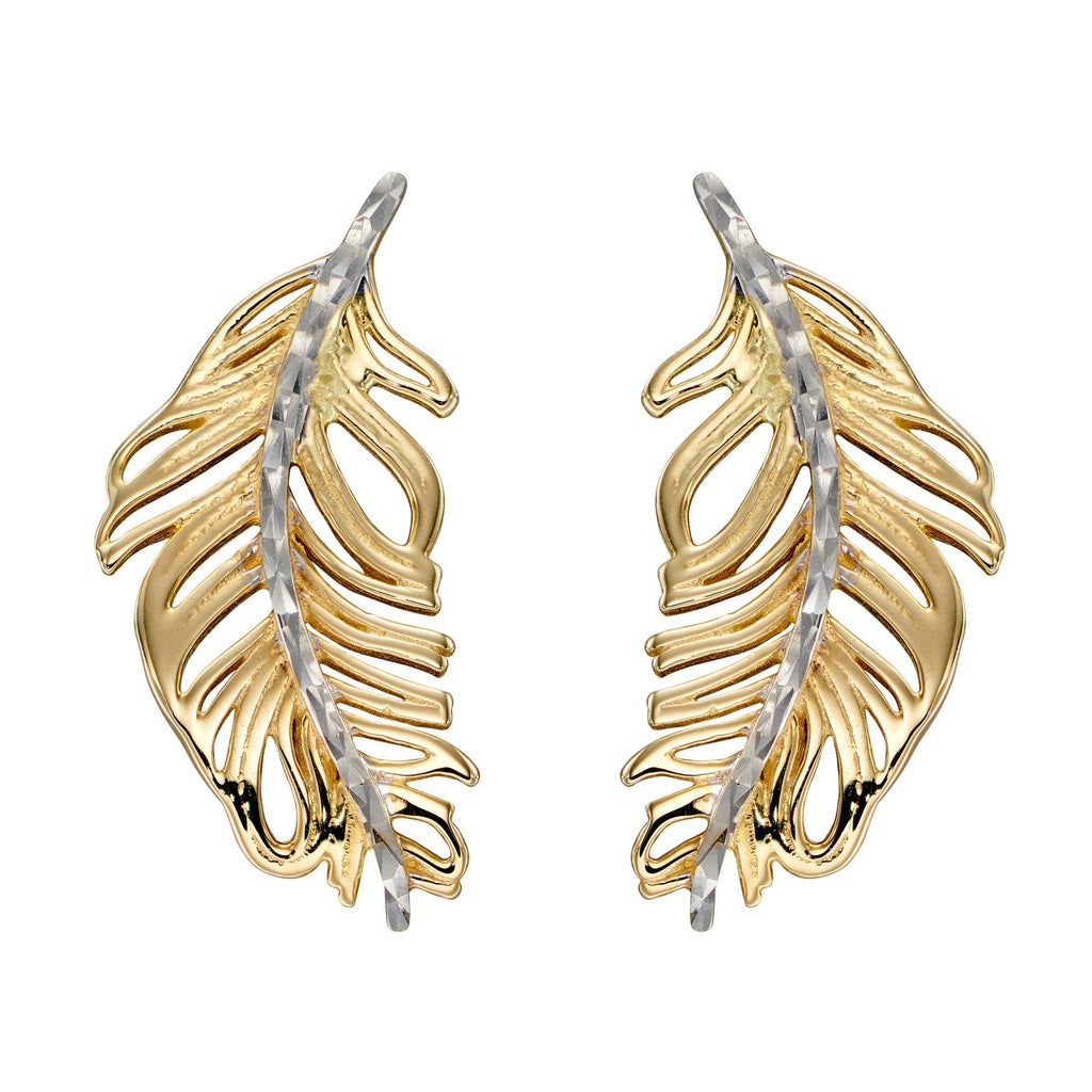 Elements Gold Feather Earrings