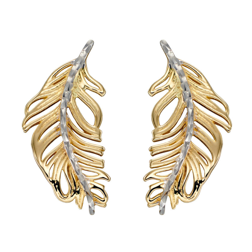 Elements Gold Feather Earrings