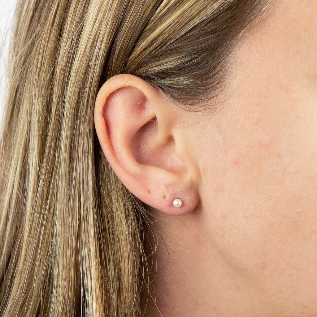 Elements Gold Pearl Stud Earrings