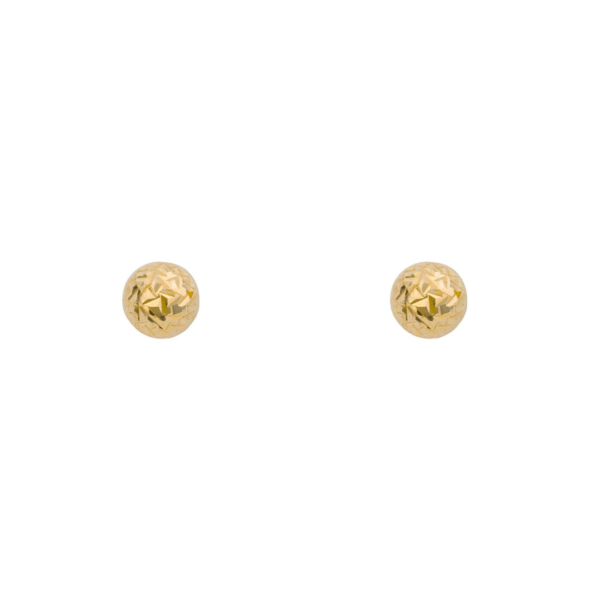 Elements Gold Small Textured Ball Stud Earrings
