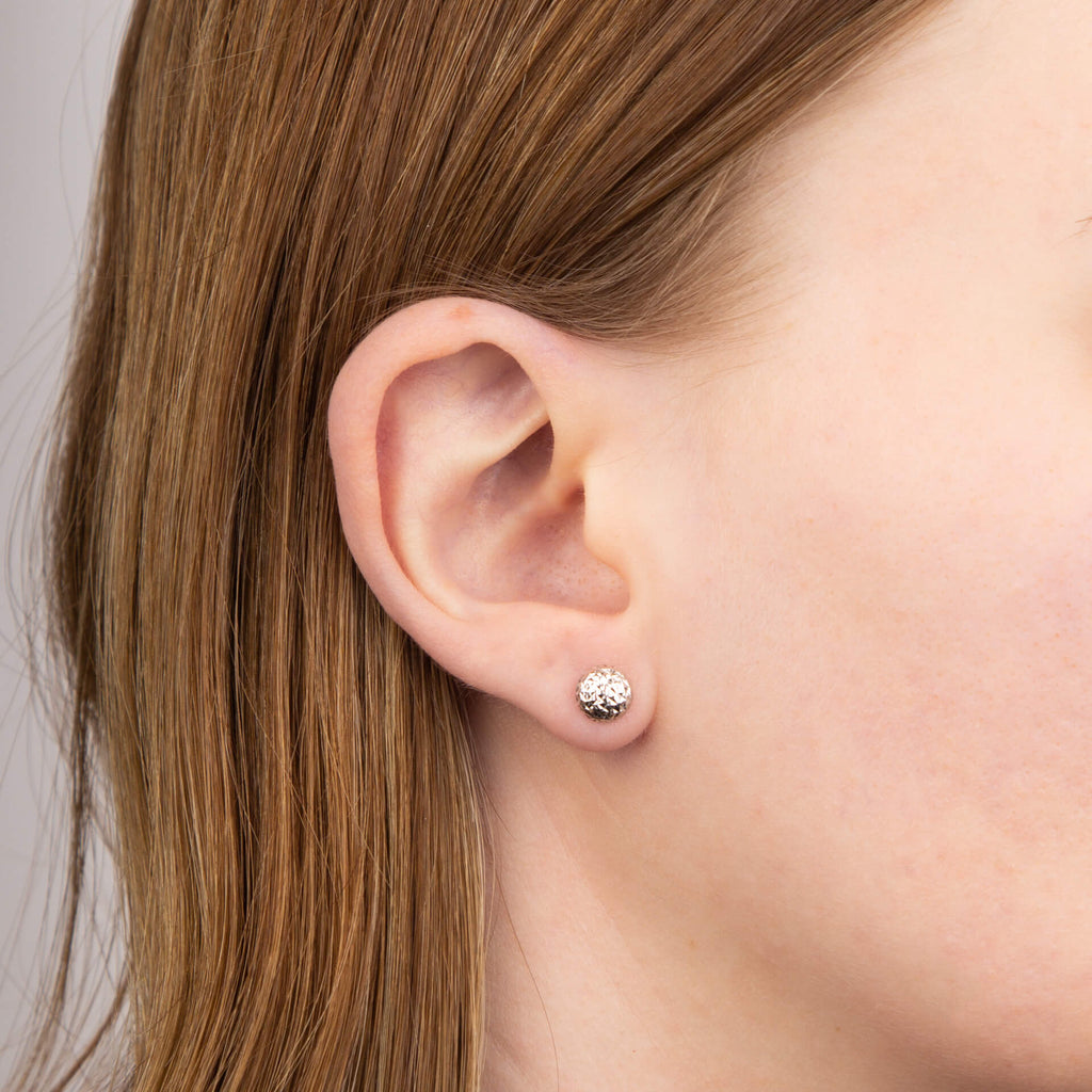Elements Gold Textured Ball Stud Earrings