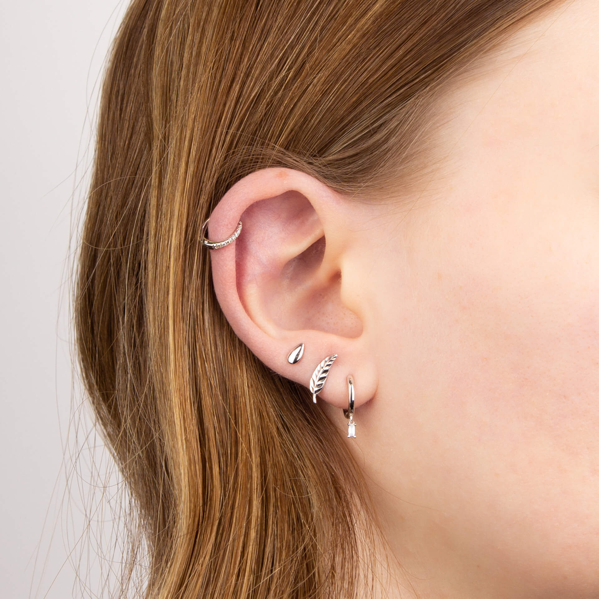 Elements Gold Feather Stud Earrings