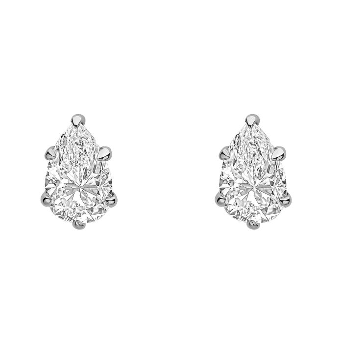 Elements Gold Pear Cut Stud Earrings