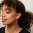 Elements Gold Pear Cut Knife Edge Hoop Earrings