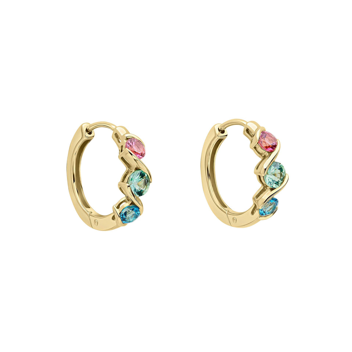 Elements Gold Amalfi Creolen mit dreifarbigem Twist