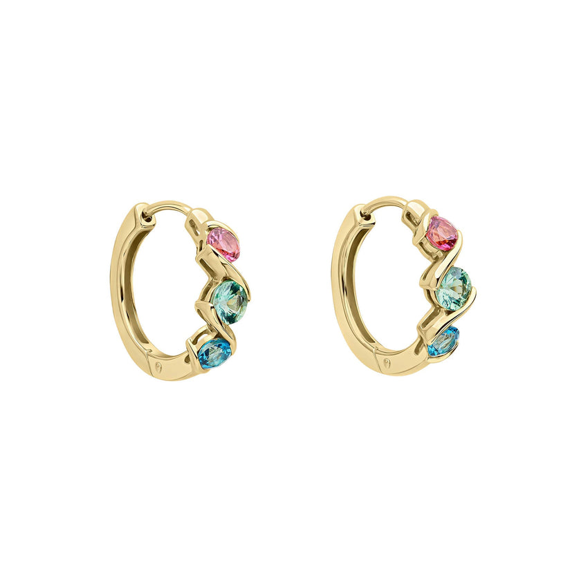 Elements Gold Amalfi Creolen mit dreifarbigem Twist
