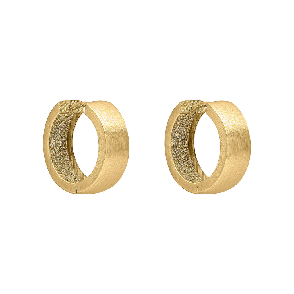 Elements Gold Brushed Chunky Hoop Earrings