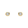 Elements Gold Rounded Bezel Diamond Stud Earrings