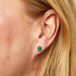 Elements Gold Chunky Border Precious Stone Stud Earrings