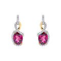 Elements Gold Elegant Twist Garnet Drop Earrings