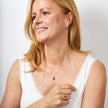 Elements Gold Elegant Twist Garnet Drop Earrings