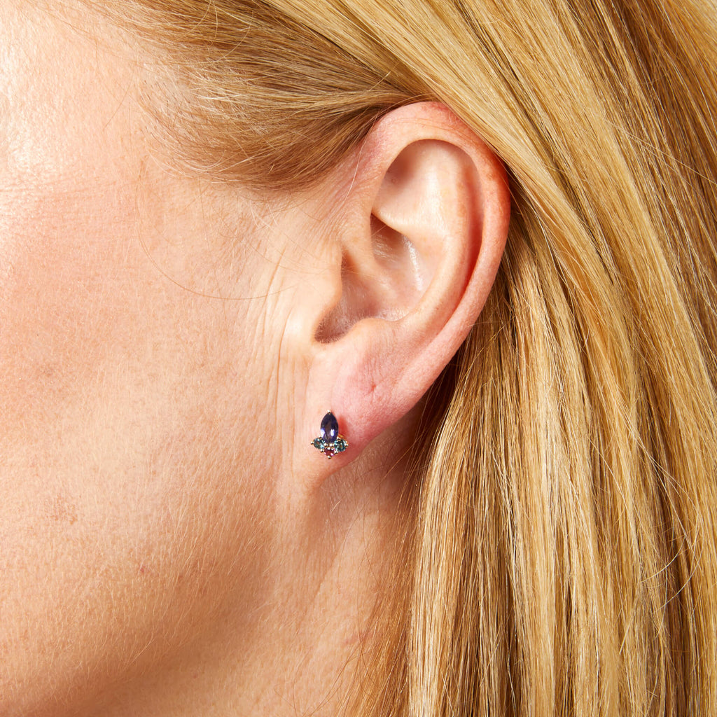 Elements Gold Barcelona Cluster Stud Earrings