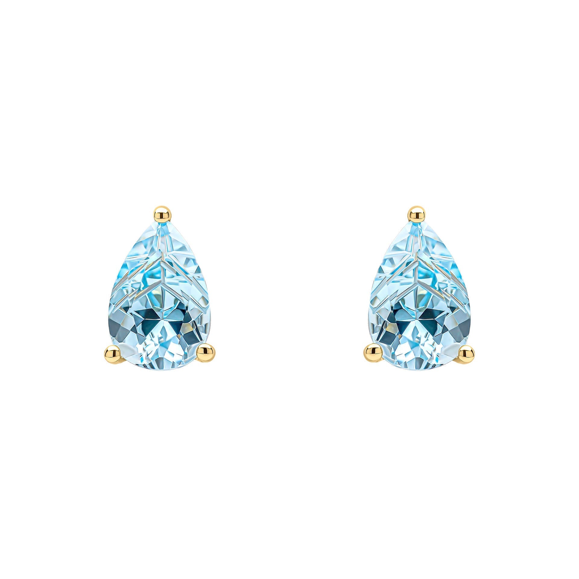 Elements Gold Pear Fancy Cut Topaz Stud Earrings