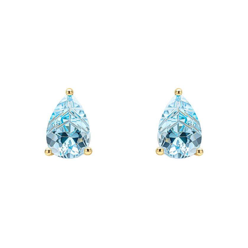 Elements Gold Pear Fancy Cut Topaz Stud Earrings