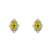 Elements Gold Oval Sapphire and Diamond Stud Earrings