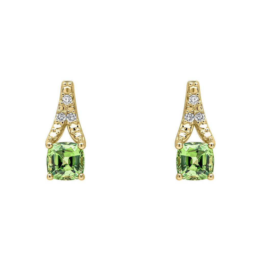 Elements Gold Rose Cut Sapphire and Diamond Drop Earrings