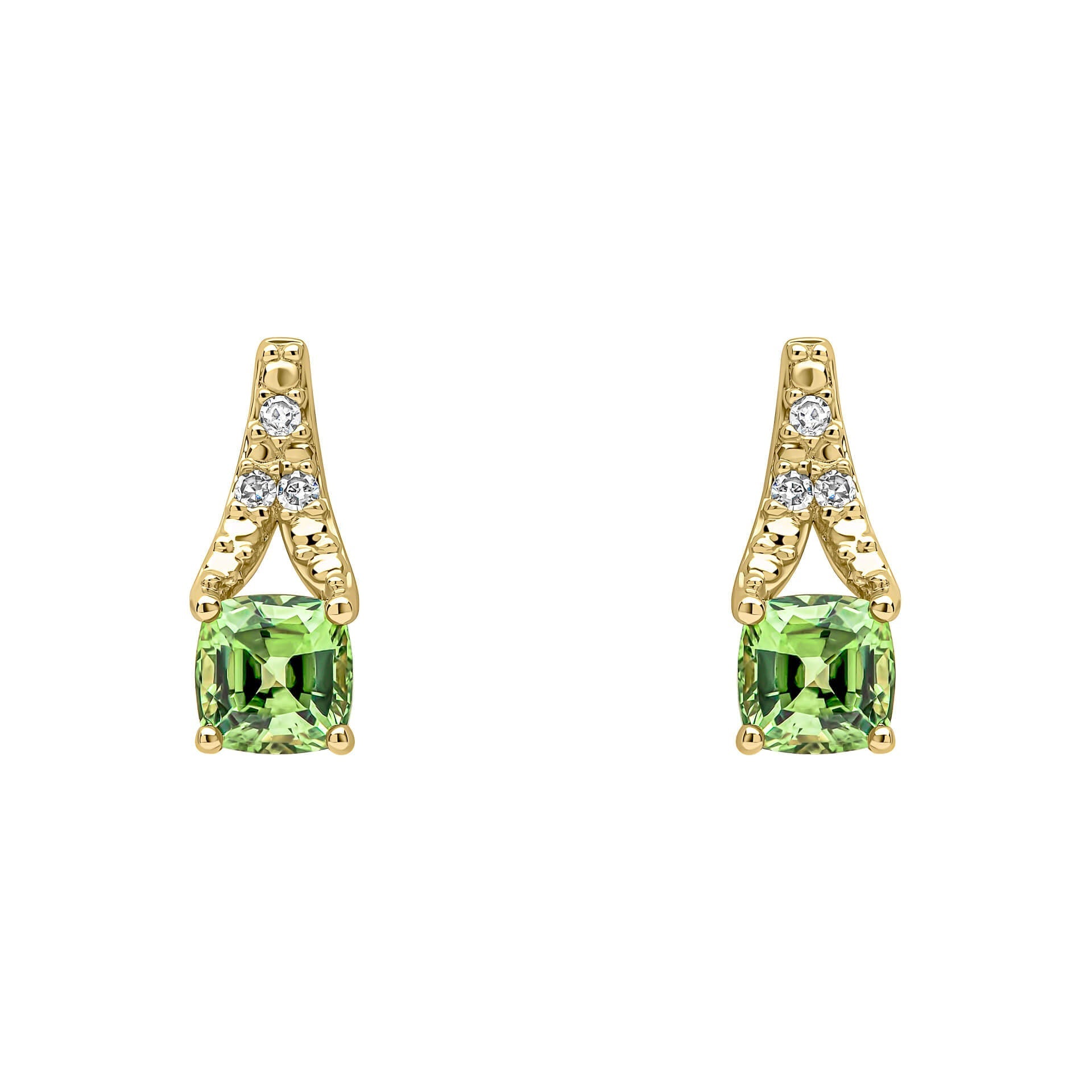 Elements Gold Rose Cut Sapphire and Diamond Drop Earrings