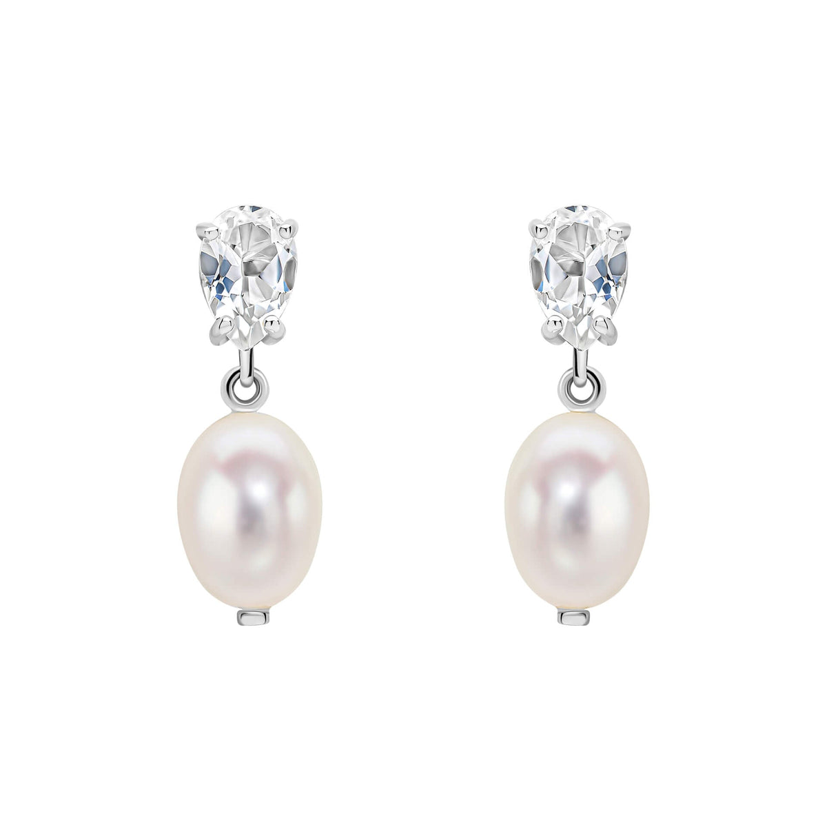 Elements Gold Baroque Pearl and Topaz Drop Earrings