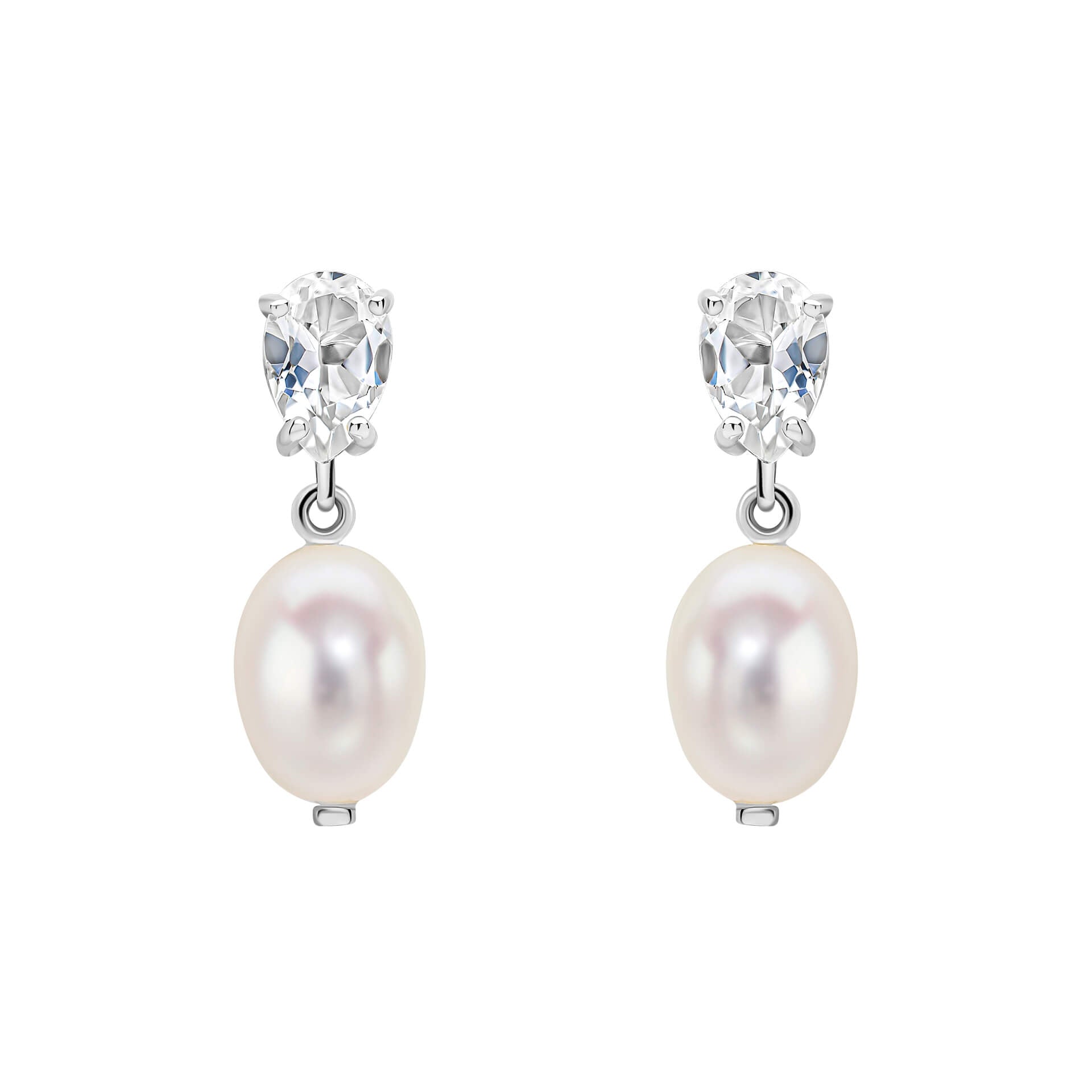 Elements Gold Baroque Pearl and Topaz Drop Earrings