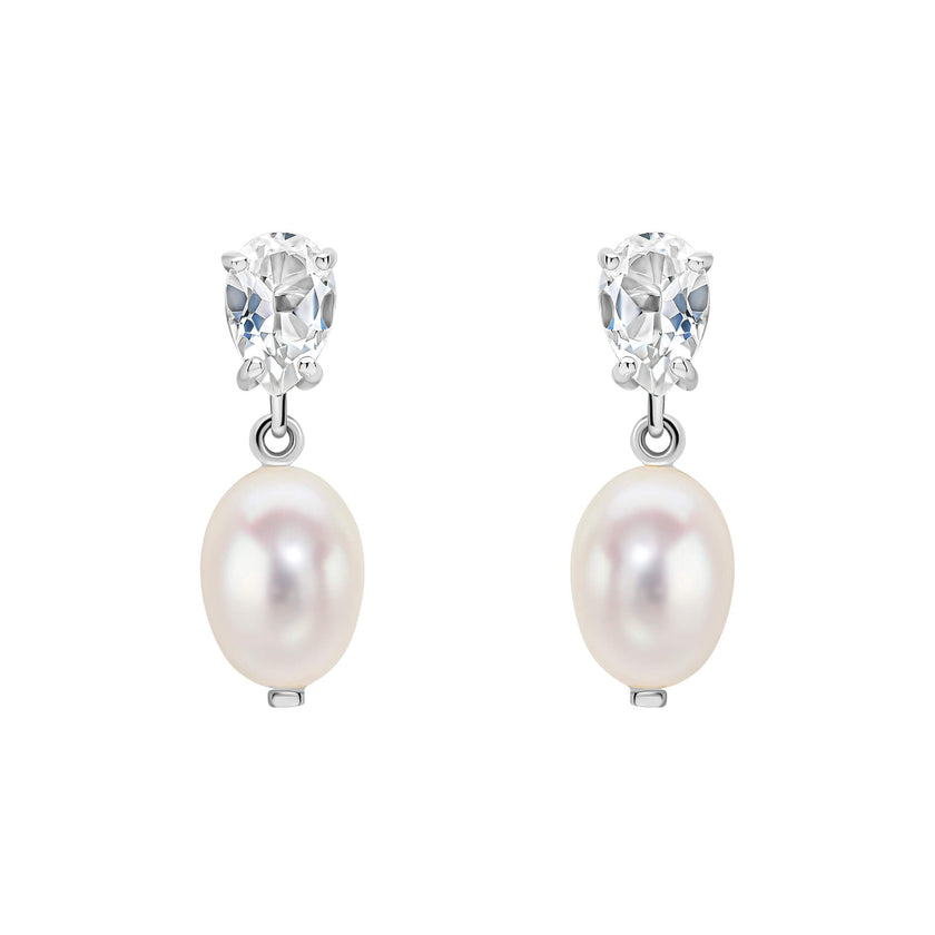 Elements Gold Baroque Pearl and Topaz Drop Earrings
