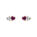 Elements Gold Toi et Moi Heart Stud Earrings
