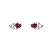 Elements Gold Toi et Moi Heart Stud Earrings