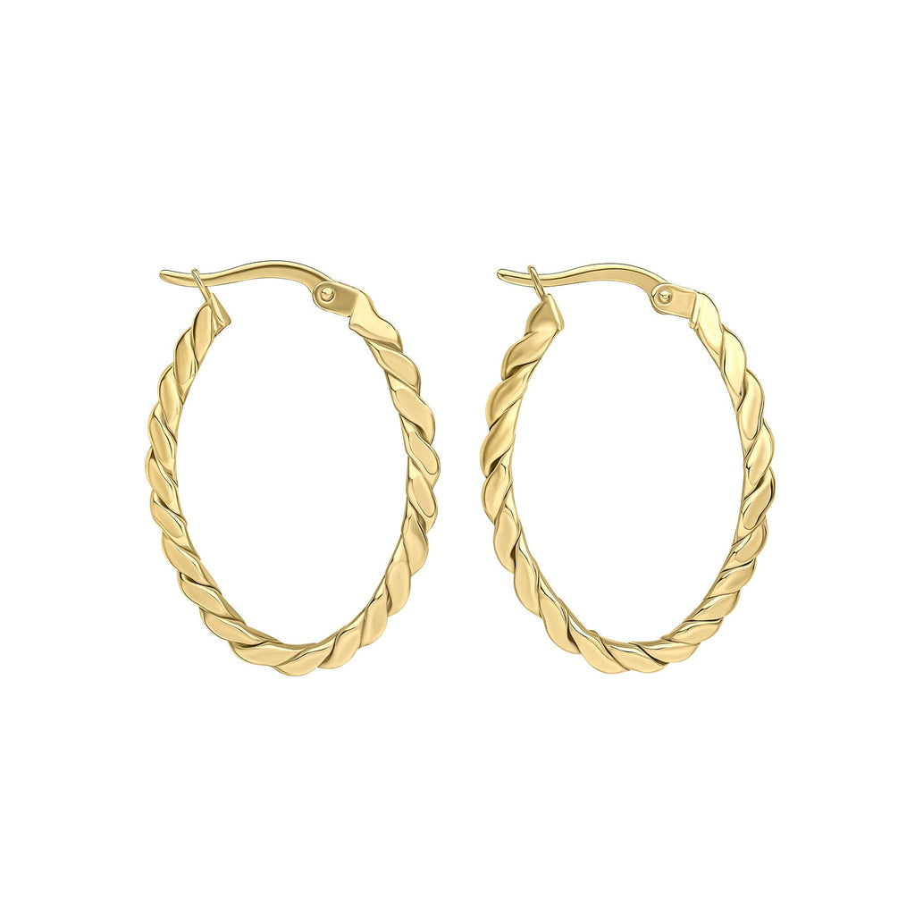 Elements Gold Twisted Rope Hoop Earrings