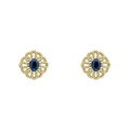 Elements Gold Ornate Sapphire Stud Earrings