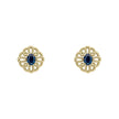 Elements Gold Ornate Sapphire Stud Earrings