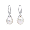 Elements Gold Oversized Baroque Pearl and White Topaz Detail Drop Earrings