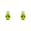 Elements Gold Ohrringe mit kissenförmigem Peridot und Steinbesatz