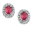 Elements Gold Edelstein-Ohrringe mit Diamantkranz