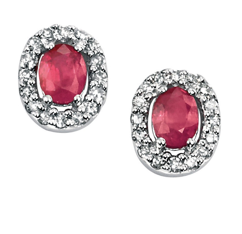 Elements Gold Edelstein-Ohrringe mit Diamantkranz