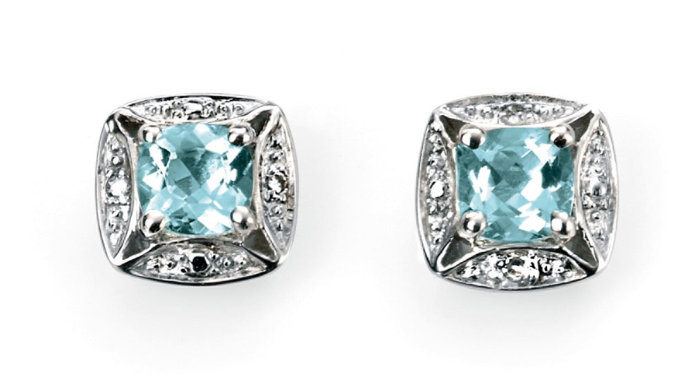 Elements Gold Halbedelstein-Ohrringe mit Diamantenfassung