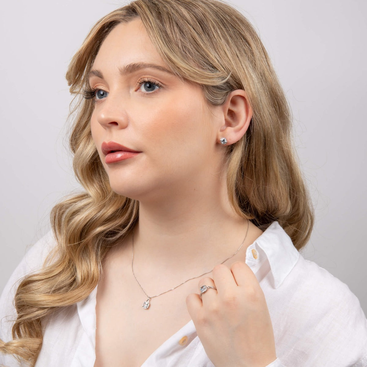 Elements Gold Semi-Precious Twist Pendant with Diamond Surround