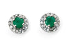 Elements Gold Round Precious Stone Earrings with Diamond Surround