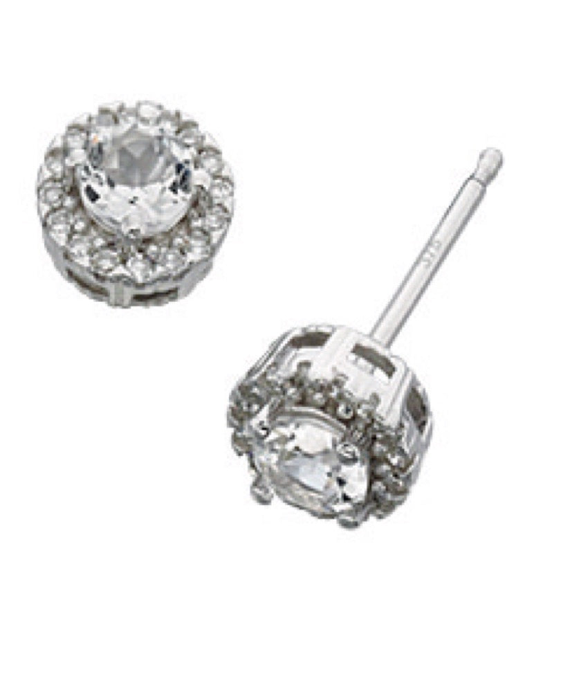 Elements Gold Diamant-Ohrstecker mit weißem Topas