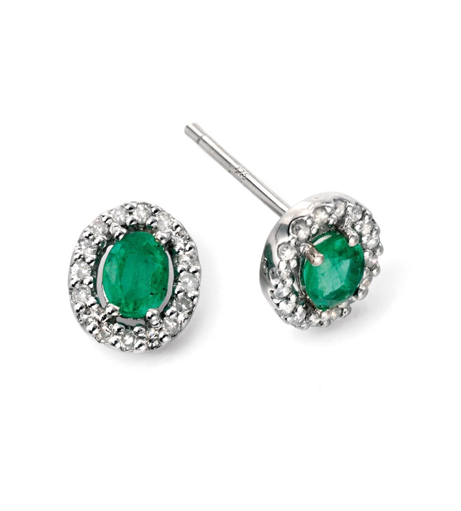 Elements Gold Edelstein-Ohrringe mit Diamantkranz