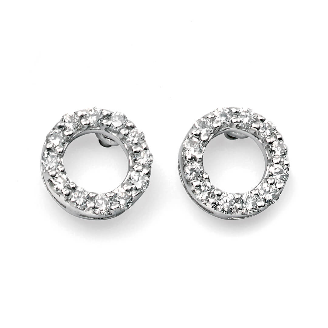 Elements Gold Open Circle Earrings with Diamonds