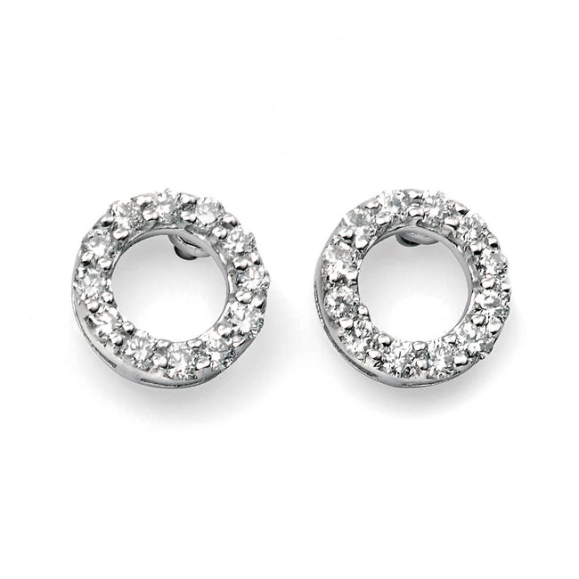 Elements Gold Ohrringe offener Kreis mit Diamanten