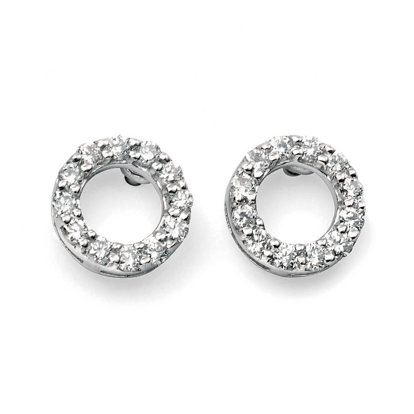 Elements Gold Ohrringe offener Kreis mit Diamanten