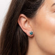 Elements Gold London Blue Topaz Oorbellen met Ruitpatroon en Diamant