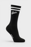 Varsity Script Sock Black White