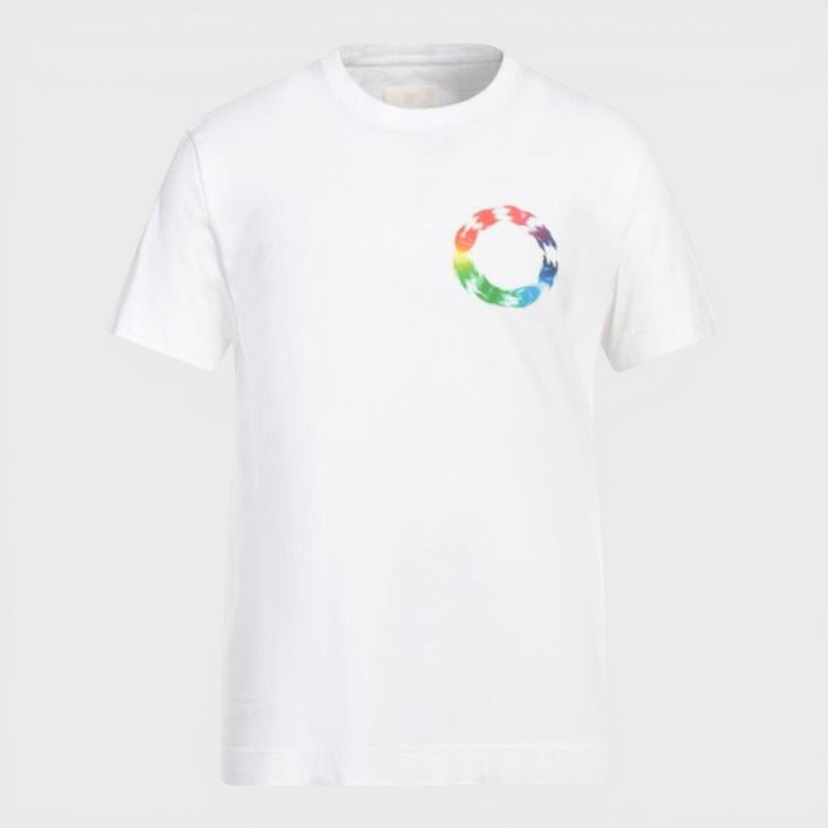 Slim Fit T-Shirt Circle Multi White