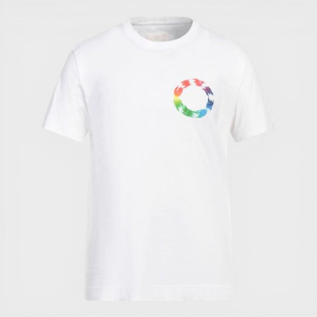 Slim Fit T-Shirt Circle Multi White