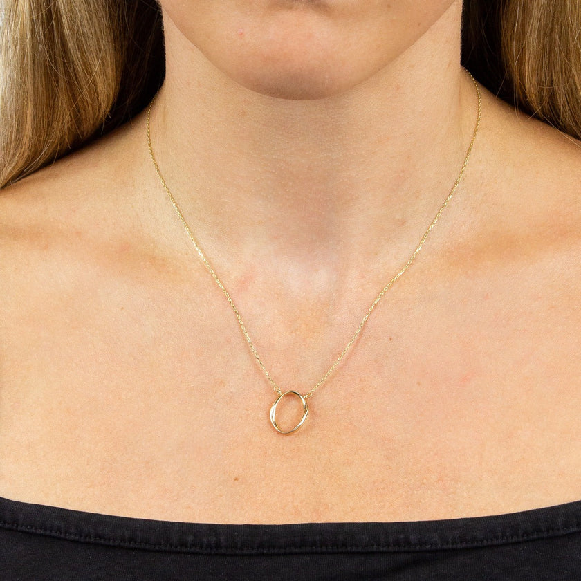 Elements Gold Gedraaide Open Ovale Ketting